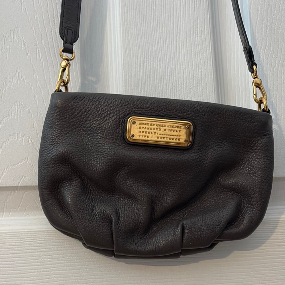 Marc Jacobs Small Gray Leather Shoulder Bag